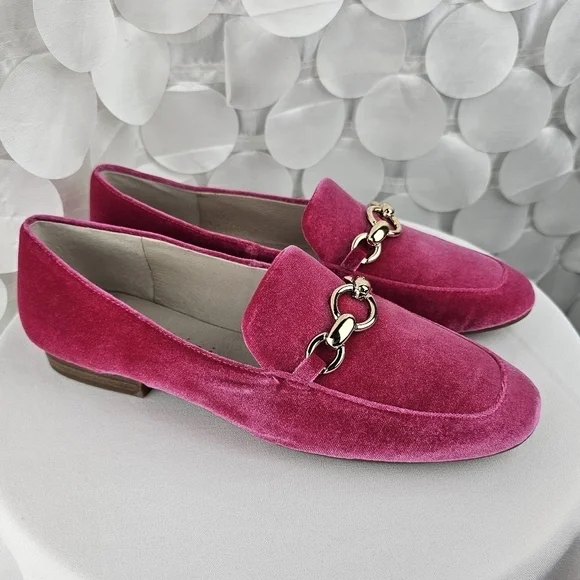 Gianni Bini Buckle Velvet Pink Flat Loafers Size 7 - Picture 2 of 12